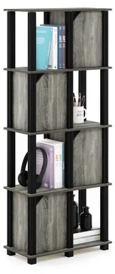 Bücherschrank 3-stöckig mit Türen Schwarzholz 59,7x146,6x29,5 cm