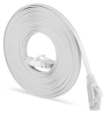 Image de Câble réseau Gigabit 1 000 Mbps, 30 m, connecteur RJ45, câble réseau CAT6, câble Ethernet pour routeurs et ordinateurs, blanc