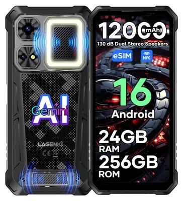 Produktbild von Lagenio Rhino 1 Pro Outdoor Handy Extrem Robustes Smartphone Großer Akku IP68