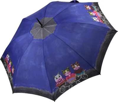 Productafbeelding van Paraplu voor dames, automatische opening, chique, modieus, met kattenmotief, blauw