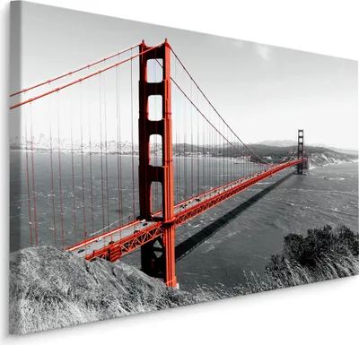 Zdjęcie produktu dla Obraz Most Golden Gate San Francisco Abstrakcja Krajobraz Dekoracja scienna 3D 120x80cm