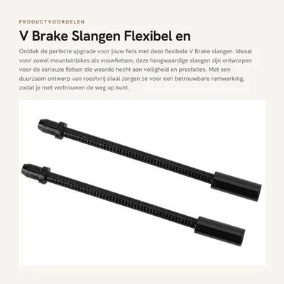 Image de Kit de frein pour vélo - Frein en V en acier de haute qualité - Câble pour remorque de vélo - Câble extérieur pour frein de vélo - Adapté aux vélos pliants et aux VTT - Câble métallique