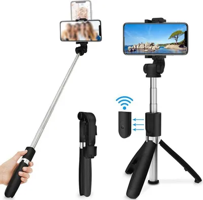 Produktbild von Bluetooth Selfie-Stick Stativ Erweiterbar Stange Smartphone-Halterung