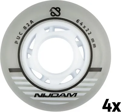 Produktbild von Nijdam skaterollen Inline 85A 64 x 22 mm Polyurethanweiß 4 Stück