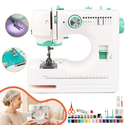 Produktbild von Portable Nähmaschine für Anfänger, 12 Stickmuster, Einfach zu Bedienen