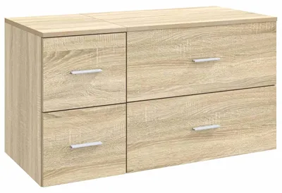 Produktbild von vidaXL Badezimmermöbel-Set 2 stk. Sonoma-Eiche Holzwerkstoff