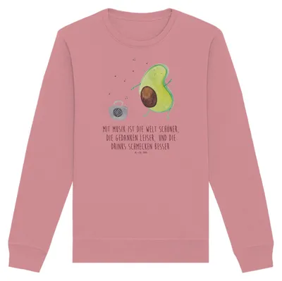 Produktbild von Mr. & Mrs. Panda Baumwoll Pullover Avocado Tanzen Größe XL - Canyon Pink - Geschenk, Party, Urlaub, Musik, Singen, Pulli, Bio Sweatshirt, Sweater