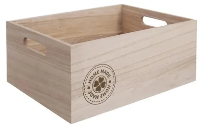 Zdjęcie produktu dla Pudełko do przechowywania - drewno - 26 x 16 x 11 cm - beżowe