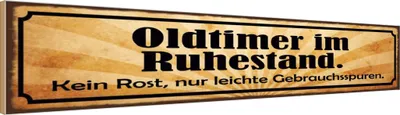 Produktbild von vianmo Holzschild 10x46 cm Oldtimer im Ruhestand kein Rost