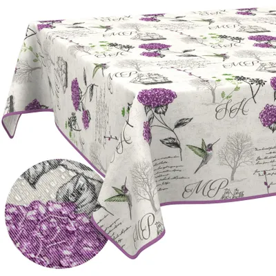 Productafbeelding van Afwasbaar Tafelkleed Rechthoekig 240 x 140 cm Hortensia Paars