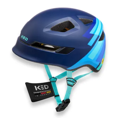 Produktbild von KED Pop II Kinder Fahrradhelm mit LED Rücklicht – Verbesserte Belüftung Für Mehr Komfort Und Sicherheit Farbe: blue Größe: 52-56 (M)