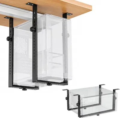 Produktbild von PC Halterung unter Schreibtisch, verstellbar 50 cm, 35 kg Tragkraft, Stahl, für Arbeitsplätze