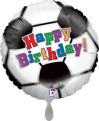 Produktbild von 18"/Ø46cm Folienballon "Happy Birthday" Fußball