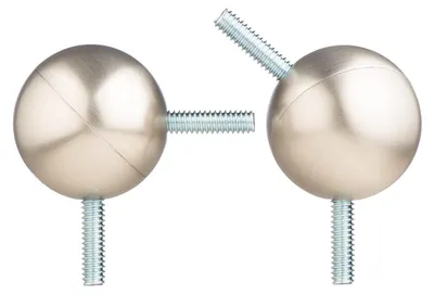Gardinenstangen-Eckverbinder, 2 Stück, gebürstetes Nickel