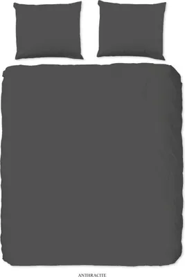 Produktbild von HIP Bettbezug "uni dessin" - Anthrazit - (140x200/220 cm) - Baumwolle Satijn