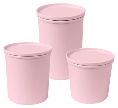 Immagine prodotto di AWAVE® Contenitore per alimenti rPET 500/800/1.000 ml Set da 3 pezzi | Rosa