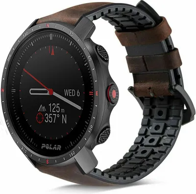 Produktbild von Strap-it Polar Grit X Pro Silikon-/Lederarmband (Schwarz/Braun)