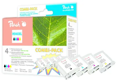 Image de Peach 316219 cartouche d'encre 4 pc(s) Noir, Cyan, Magenta, Jaune