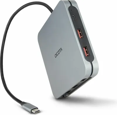 Produktbild von DICOTA D32057, USB Typ-C, HDMI, RJ-45, Thunderbolt, USB 2.0, USB 3.0, USB 3.2 Gen 2 (3.1 Gen 2) Type-A, USB 3.2 Gen 2 (3.1..., 10000 Mbit/s, 60 Hz, 3840 x 2160, 7680 x 4320, 2160p, 4320p