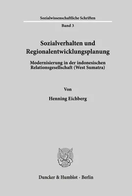 Produktbild von Sozialverhalten und Regionalentwicklungsplanung.