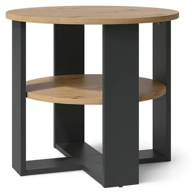 Image de Table basse Vicco Romeo Anthracite/Chêne Artisan 53x53cm, Model 62732