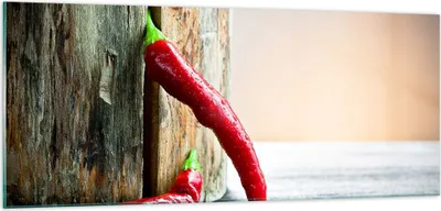 Produktbild von Bilder auf glas - Chili Gewürz Gemüse - 100x40cm - Glasbilder - Wandbilder - Kunstdruck - zum Aufhängen bereit - Wanddekoration aus Glas - Glas Bilder - Wandbild auf Glas - Einteilig - GAB100x40-2264
