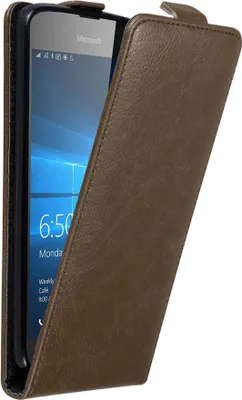 Produktbild von Cadorabo Hülle für Nokia Lumia 650 Schutz Hülle in Braun Flip Etui Handyhülle Case Cover