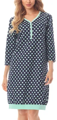 Produktbild von Merry Style Damen Nachthemd MS10-181 (Dunkelblau/Punkten, S)
