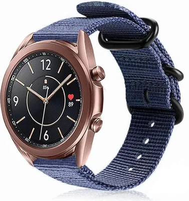 Produktbild von Strap-it Samsung Galaxy Watch 3 41mm Nylon schnallenband (Blau)
