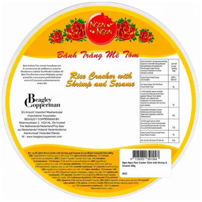 Produktbild von Ngon Ngon Rice Cracker with Shrimp & Sesame 400g