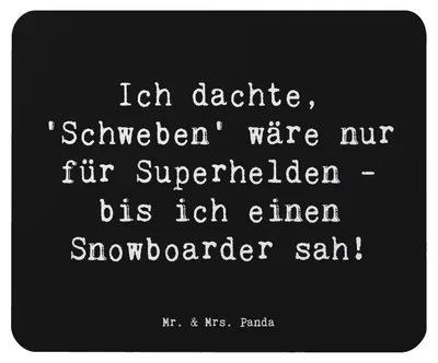 Produktbild von Mr. & Mrs. Panda Mauspad Spruch Snowboarden Zauber - Schwarz - Geschenk, laptop mousepad, Snowboard-Fans, Leidenschaft, Sportler, pc, Abenteuerlust, mausunterlage, Pisten