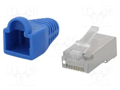 Image de 5 connecteurs RJ45, catégorie 5e, broche 5 : 8, blindé, avec protection et plaqué or, modèle MP0014, connecteur RJ