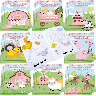 Image de Omgoods - Coffret de 24 mini-livres de coloriage pour enfants, sur le thème des animaux