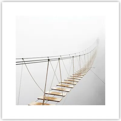 Produktbild von Poster - Poster ohne Rahmen - Brücke ausgesetzt Nebel - 30x30 cm - Wand Bild - Wanddeko - Wandbilder - Kunstposter - Wandposter - Bilder - Kunstdruck - Wanddekoration - Wandbild - P2XAC30x30-5018