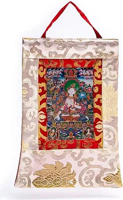 Immagine prodotto di Thangka Tara Bianca Stampata --confezione Da 2 Pezzi - 29x20cm