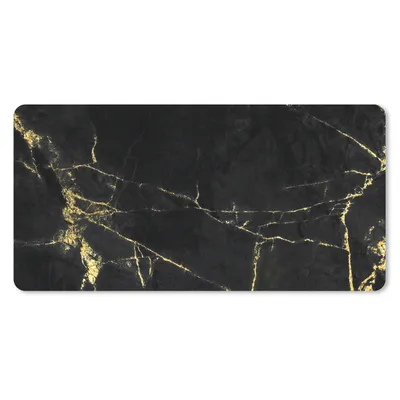 Produktbild von MuchoWow® Mauspad Mousepad Marmor - Schwarz - Gold - Luxus 60x30 cm - Mousepads - Maus Mat - Pad - Mausunterlage - Nachhaltig