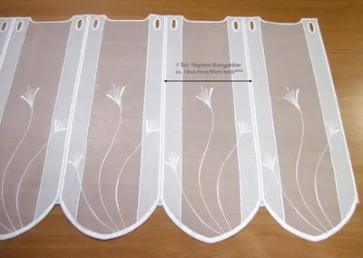 Produktbild von 1 Teil Stickerei-Kurzgardine mit Stangendurchzug ecru`45 cm hoch