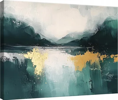 Produktbild von Leinwand Bilder Wandbilder Abstrakt Gold 100x75 cm XXL Modern Leinwandbild Leinwandbilder Wohnzimmer Schlafzimmer
