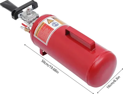 Image de Gonfleur de jantes pour pneus - Pistolet à air 8L - Pression maximale : 1 MPa (145 PSI) - Acier avec manomètre - Pour motos et véhicules électriques - Rouge