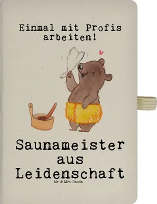 Produktbild von Mr. & Mrs. Panda Tagebuch Saunameister Leidenschaft - Transparent - Geschenk, A5 Notizbuch Kariert, Schreibbuch, Adressbuch, Reisetagebuch