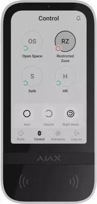 Immagine prodotto di Telecomando wireless bianco da 5" Ajax KEYPADTOUCHSCREENW