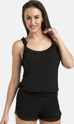 Immagine prodotto di Set Teyli: Camicia e pantaloncini in viscosa Set pigiama donna 2602-1 nero XS