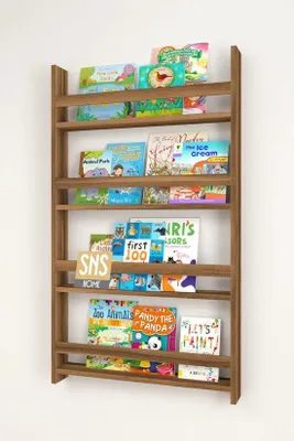 Immagine prodotto di Libreria per bambini Montessori a 4 ripiani in MDF effetto noce, 74 x 120 cm