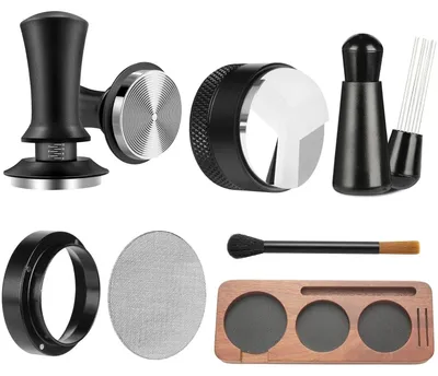 Image de Kit complet de tasseurs pour expresso, avec accessoires pour baristas