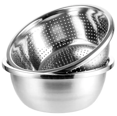 Produktbild von Edelstahl Sieb und Schüssel Set - 26 cm Küchensieb