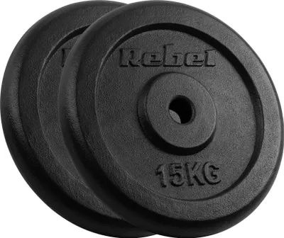 Zdjęcie produktu dla Obciążenie żeliwne zestaw 2x15kg 30kg otwór 31mm talerz klasyczny REBEL