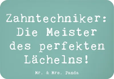 Produktbild von Mr. & Mrs. Panda magnet Spruch Zahntechniker Lächeln - Meeresbrise - Geschenk, Kühlschrankmagnet, Maschinenbau, haftmagnet, Zahnärzte, Dentaltechnik, Beruf, zettelhalter