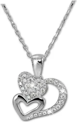 Image de SilberDream Collier en argent 925 44,5cm Coeurs Pendentif Zirconia D2SDK4983W