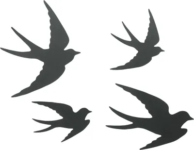 Produktbild von 4x Wanddeko Vögel Metall mattschwarz – Wandhänger