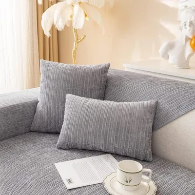 Produktbild von Kissenbezüge Chenille 45x45 cm Grau 1 Stück
